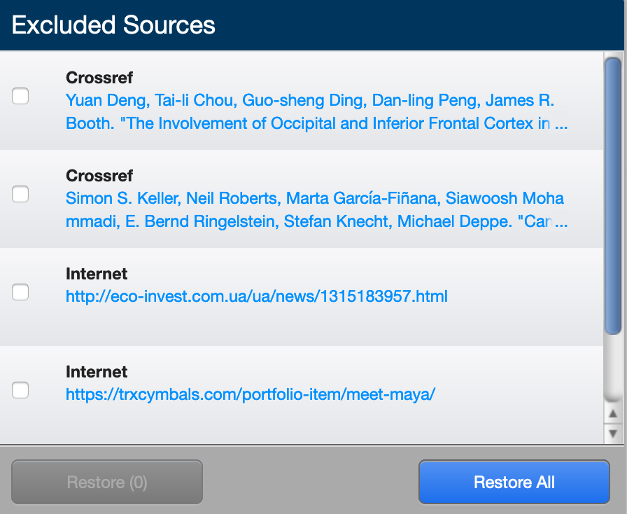 Excluded sources
