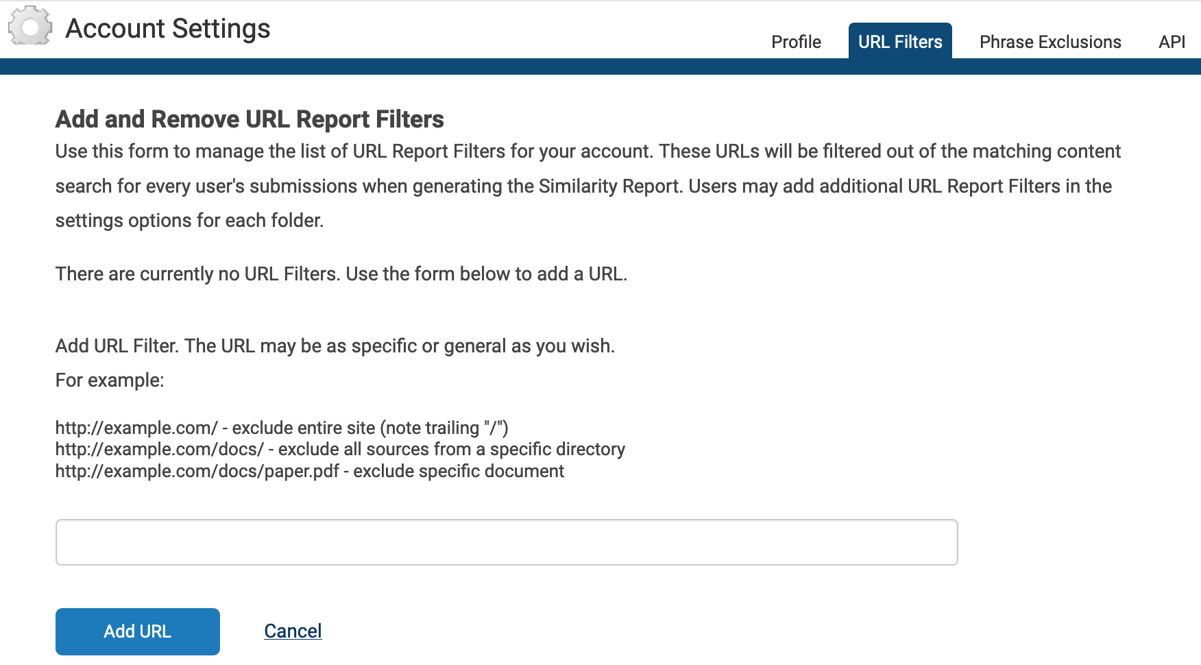URL filters